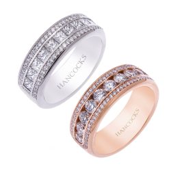 contrasting colour matching wedding rings