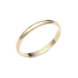 yellow gold ladies 2mm wedding ring