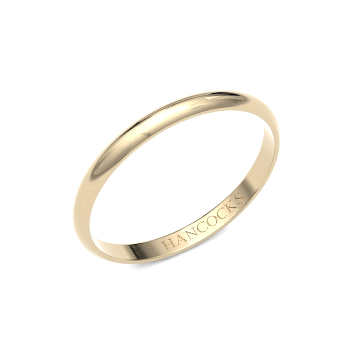 yellow gold ladies 2mm wedding ring