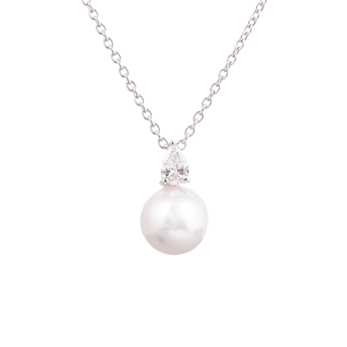 pearl and diamond pendant