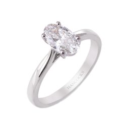 platinum 1 carat oval cut diamond ring