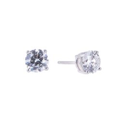 Platinum Brilliant Cut Diamond Stud Earrings