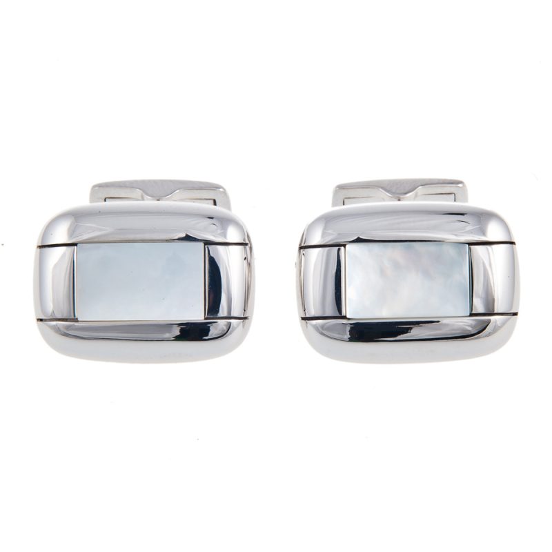 White Gold and Mother of Pearl Cufflinks
