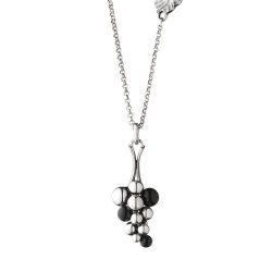 Black agate small Moonlight Grapes pendant