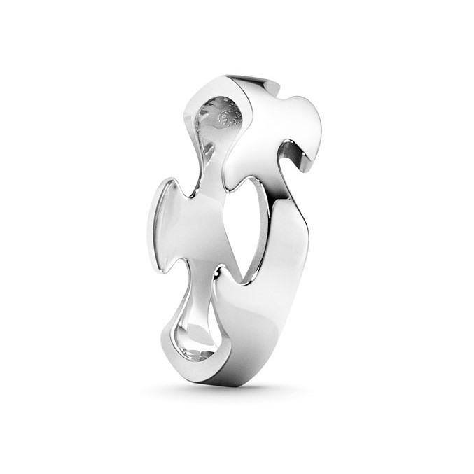 Georg Jensen Fusion 18ct white gold centre ring