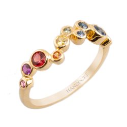 Yellow Gold Multi Coloured Sapphire Ring