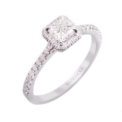 Platinum Princess Cut Diamond Cluster Ring