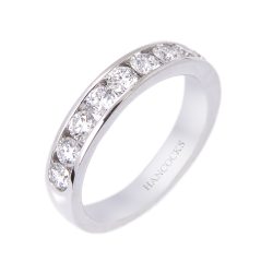 Platinum Channel Set Diamond Half Eternity Ring