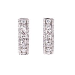 White Gold Hoop Earrings with Diamonds