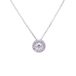 Multi Stone Diamond Pendant in White Gold