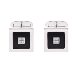 Black Onyx and Diamond Cufflinks