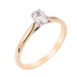 Yellow Gold Oval Diamond Single Stone Ring