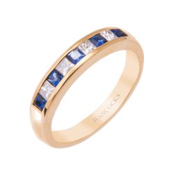 Sapphire and Diamond 9-Stone Ring