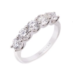 Platinum Diamond 5-Stone Half Eternity Ring