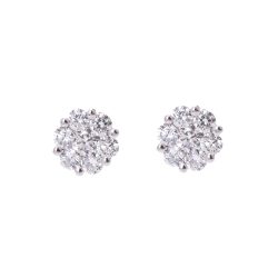 Diamond Cluster Stud Earrings