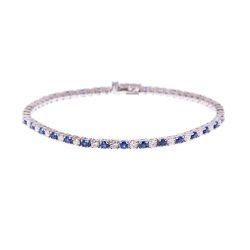 Sapphire and Diamond Line Bracelet