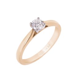 Yellow Gold Brilliant Cut Diamond Single Stone Ring