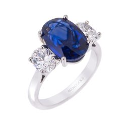 Platinum Sapphire and Diamond Trilogy Ring
