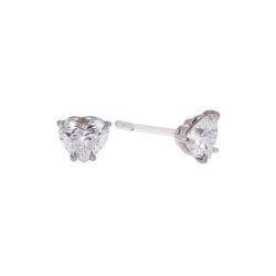 Heart Shaped Diamond Stud Earrings