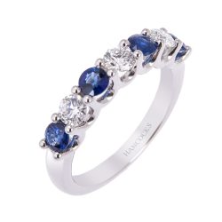 Sapphire and Diamond Half Eternity Ring