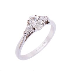 Oval Diamond 3-Stone Ring in Platinum