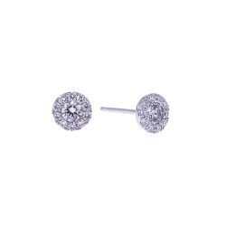 Brilliant Cut Diamond Halo Studs