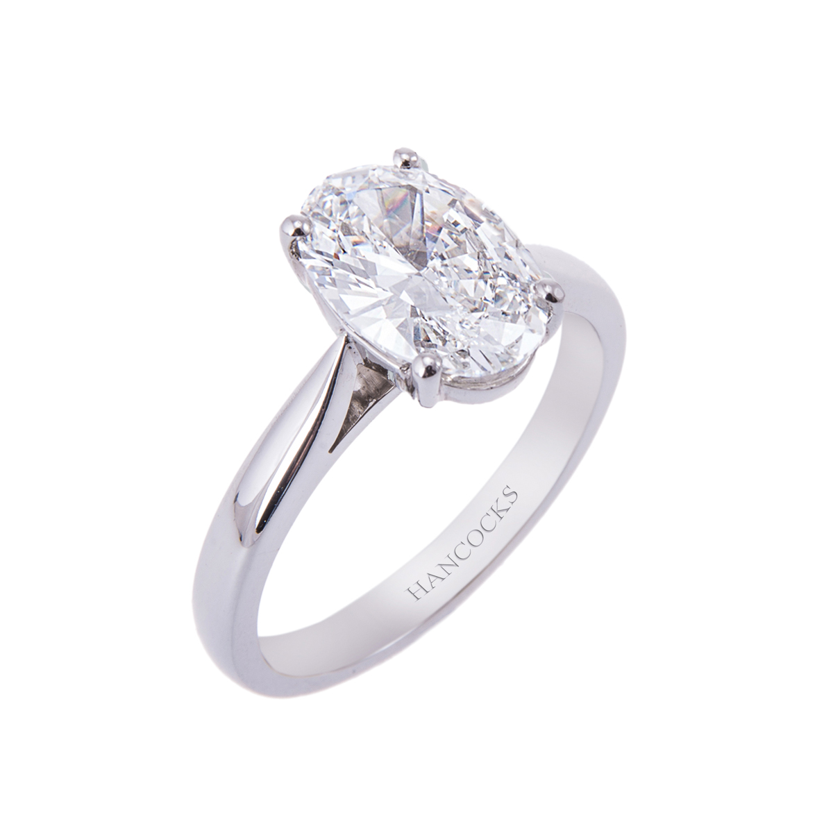 Platinum 2.00ct Oval Cut Diamond Ring