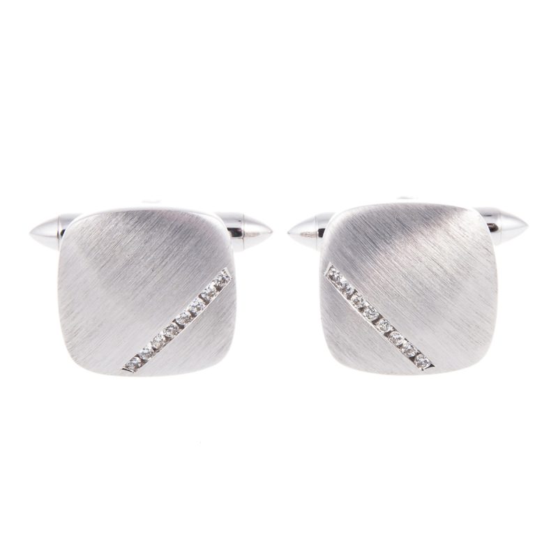 White Gold Diamond Set Cufflinks
