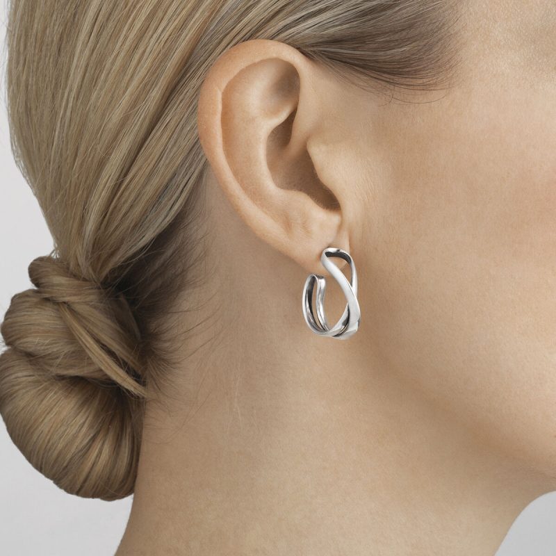 Georg Jensen Silver Infinity Hoop Earrings - Image 2