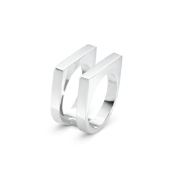 Georg Jensen Aria two row sterling silver ring