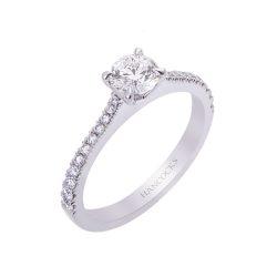 Brilliant Cut Diamond Ring with Diamond Shoulders