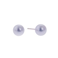 18ct White Gold Silver Grey Pearl Studs