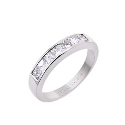 Channel Set Princess Cut Diamond 7 Stone Ring