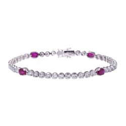 18ct White Gold Ruby and Diamond Bracelet