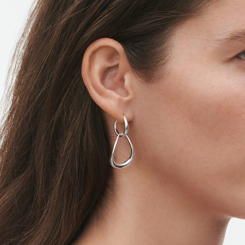 Georg Jensen Offspring silver hoop top earrings - Image 3