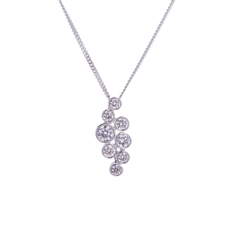 white gold diamond bubble pendant