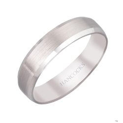 gents matt and polished platinum wedding ring