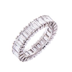 Platinum Emerald Cut Diamond Eternity Ring