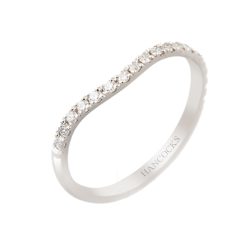 platinum diamond set shaped wedding band