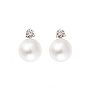 south sea pearl and diamond earrings