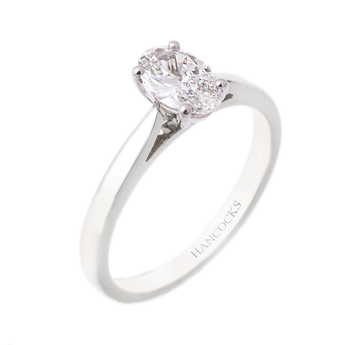 oval cut diamond ring in platinum