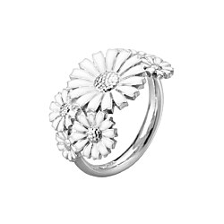 daisy layered silver georg jensen ring
