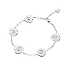 Daisy bracelet with white enamel
