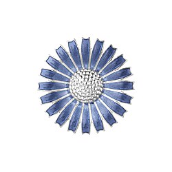Georg Jensen blue Daisy silver brooch