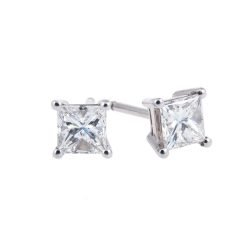 platinum-princess-cut-diamond-stud-earrings