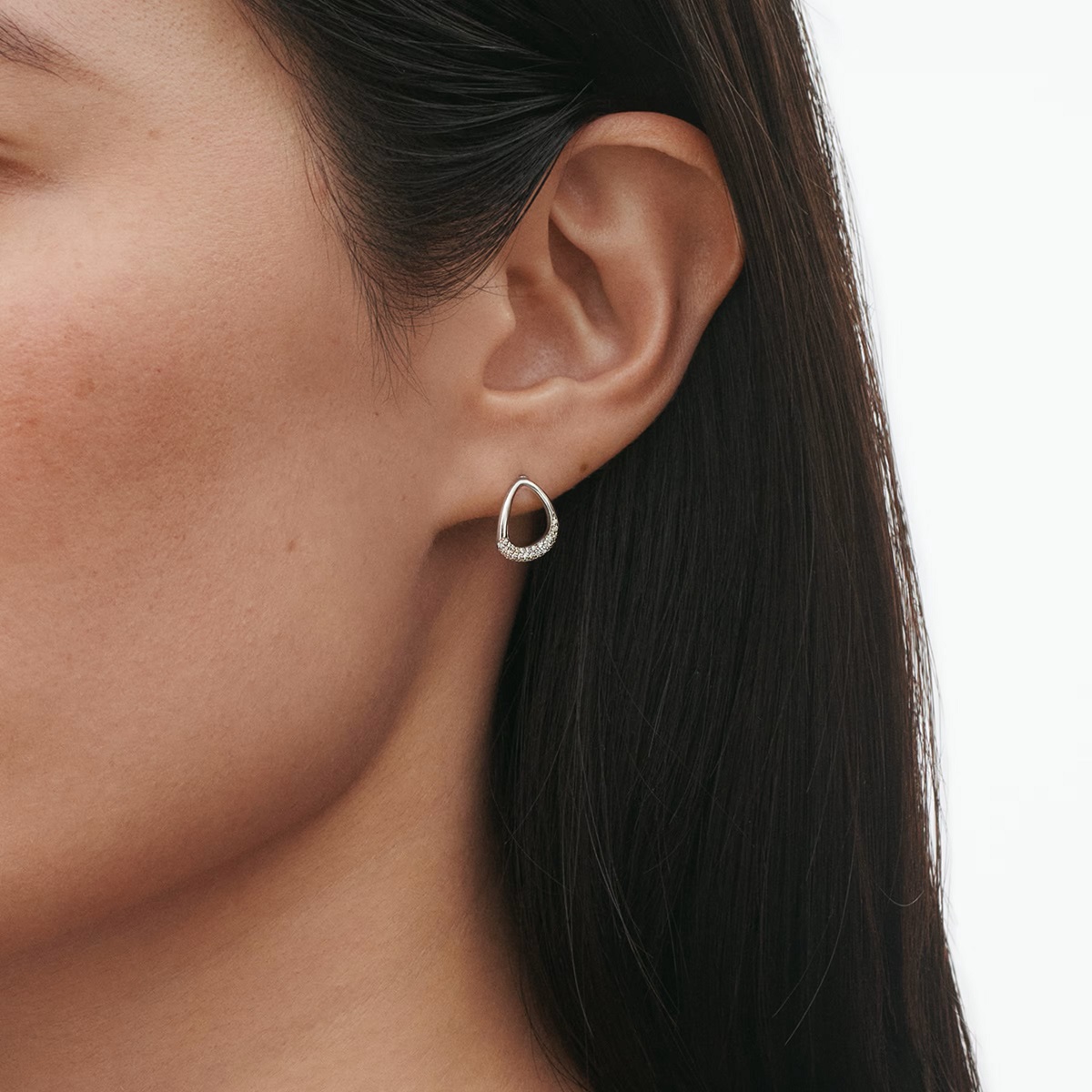Georg Jensen Diamond Set Offspring Stud Earrings - Image 3