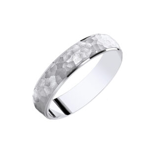 platinum hammered texture gents wedding ring