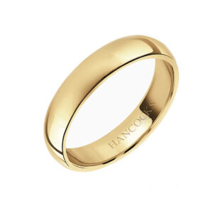 polished gents 18ct yellow gold wedding ring