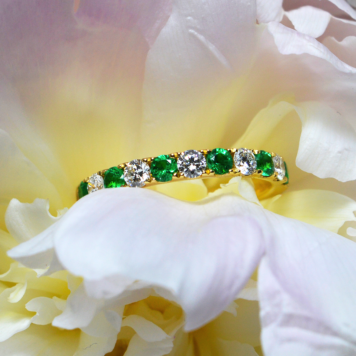 Yellow Gold Emerald and Diamond Eternity - Image 2