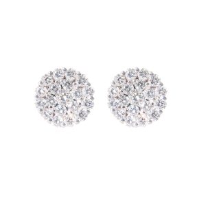 white gold diamond cluster stud earring